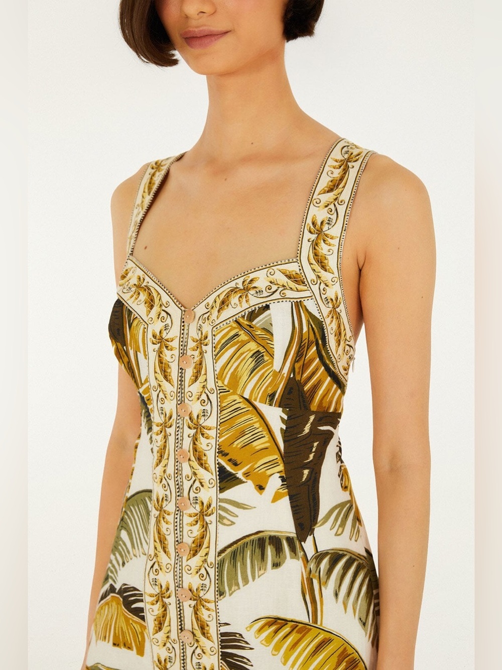 Farm Rio: Off-White Trancoso Buttoned Mini
Dress - Picture 3 of 11